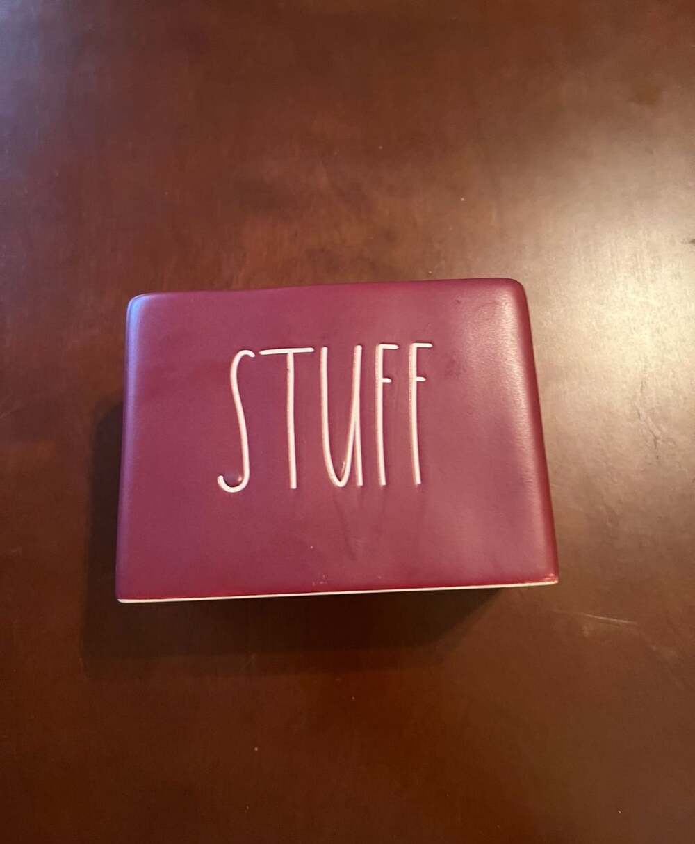 Rae Dunn Stuff Desk Organizer Bathroom Storage Ceramic Container
